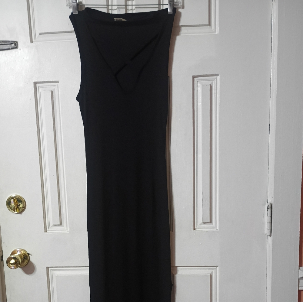 Caution To The Wind Black Sheath Maxi Dress V-Neck
